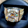 7.25 Ct Certified White Moissanite Men's Ring – Stylish Gift for Him this Fall 18K 18K Gold Plated