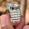 7.25 Ct Certified White Moissanite Men's Ring – Stylish Gift for Him this Fall 18K 18K Gold Plated