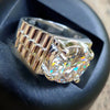 7.25 Ct Certified White Moissanite Men's Ring – Stylish Gift for Him this Fall 18K 18K Gold Plated