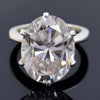 9.75 Ct Certified White Moissanite Solitaire Ring – Romantic Gift for Spouse 18K Go 18K Gold Plated