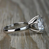 7.50 Ct Certified White Moissanite Solitaire Ring in – Gift for Wife 18K Gold Plated