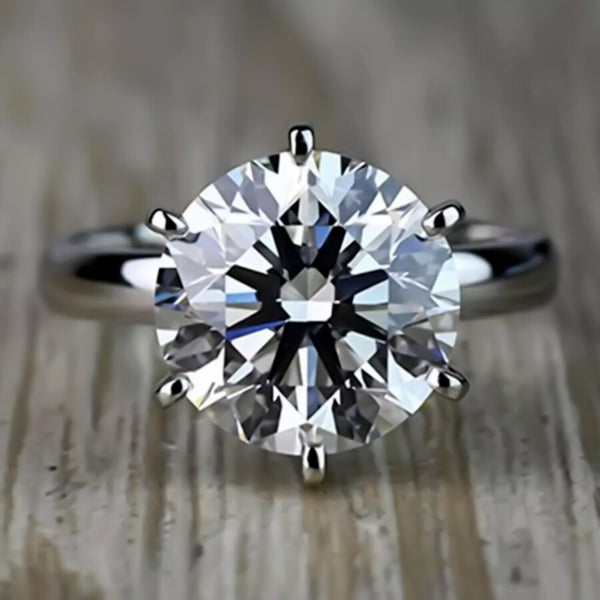 7.50 Ct Certified White Moissanite Solitaire Ring in – Gift for Wife 18K Gold Plate 18K Gold Plated