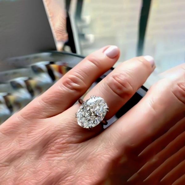 6.50 Ct Certified White Moissanite Solitaire Ring – Elegant Fall Gift for Her 18K G 18K Gold Plated