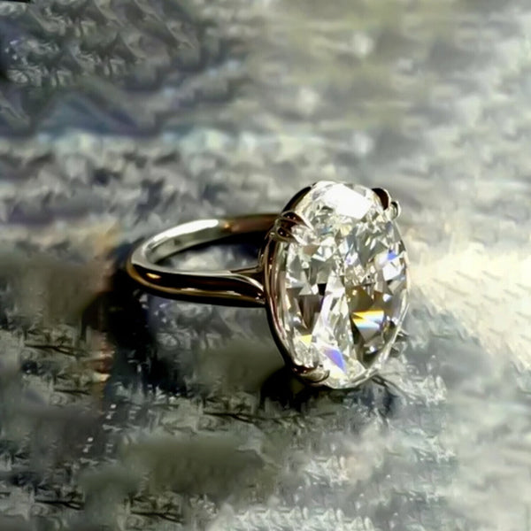 6.50 Ct Certified White Moissanite Solitaire Ring – Elegant Fall Gift for Her 18K G 18K Gold Plated