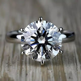 7.50 Ct Certified White Moissanite Solitaire Ring in – Gift for Wife 18K Gold Plated