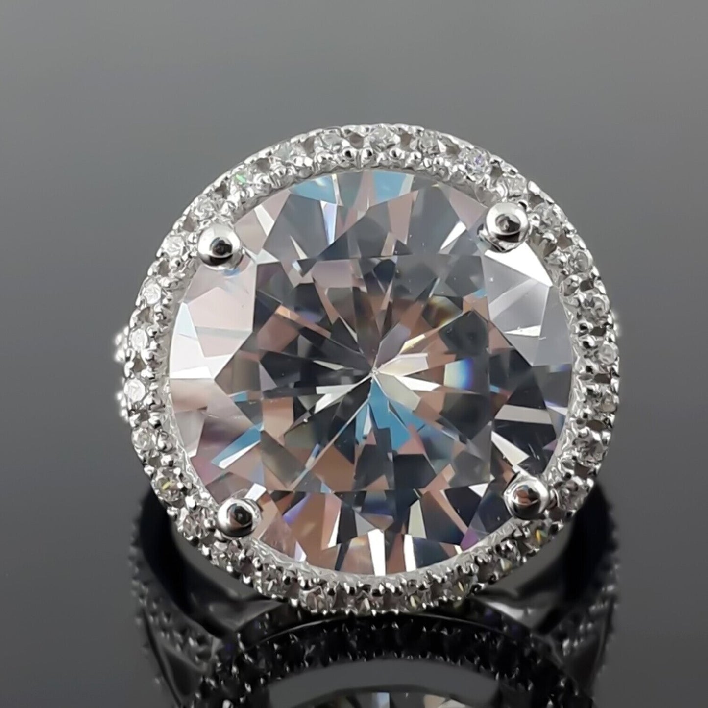 10.00 Ct Certified White Moissanite Solitaire Ring – Classic Engagement Ring 18K Go 18K Gold Plated