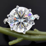 9.00 Ct Certified White Moissanite Solitaire Ring – Anniversary Gift for Wife 18K G 18K Gold Plated