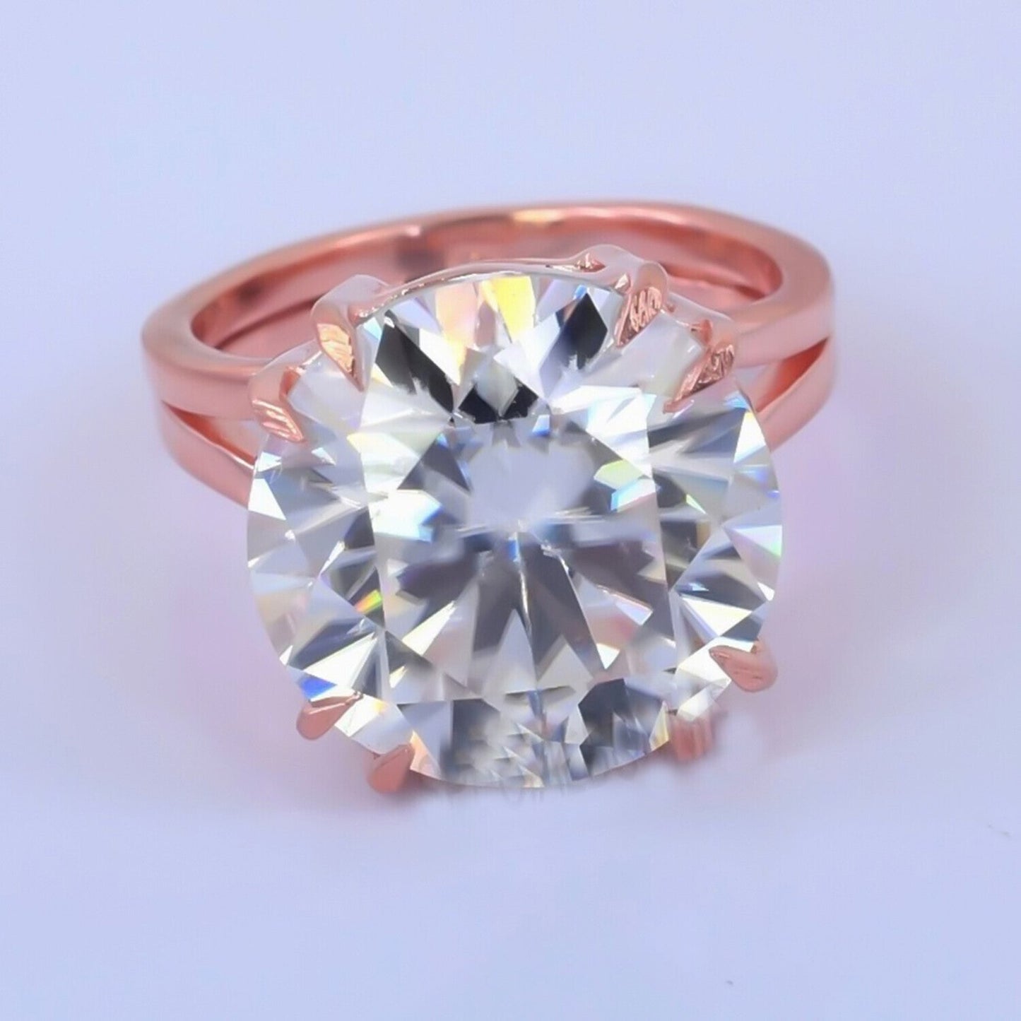 6.00 Ct Certified White Moissanite Ring in – Labor Day Jewellery Gift 18K Gold Plated