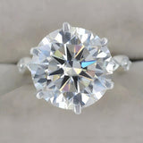 9.00 Ct Certified White Moissanite Solitaire Ring – Anniversary Gift for Wife 18K G 18K Gold Plated