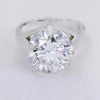 7.40 Ct Certified White Moissanite Solitaire Ring – Fall Wedding Gift for Her 18K G 18K Gold Plated