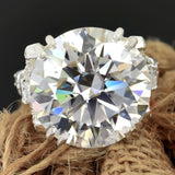 18.85 Ct Certified White Moissanite Solitaire Ring – Glamorous Bridal Jewellery 18K G 18K Gold Plated