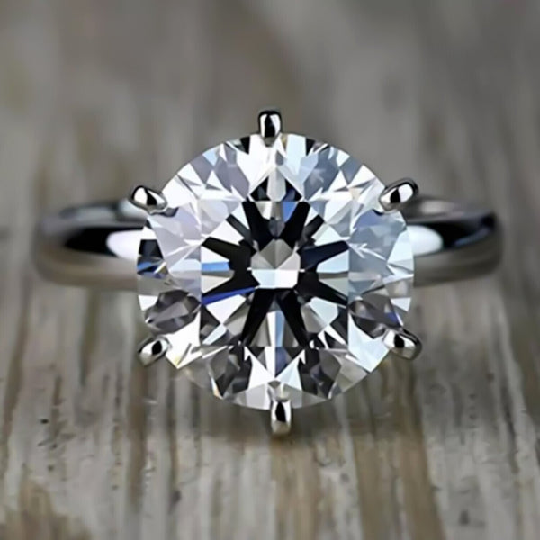 7.50 Ct White Moissanite Ring in – Elegant Jewellery for Mom's Gift 18K Gold Plated V 18K Gold Plated