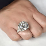 18.85 Ct Certified White Moissanite Solitaire Ring – Glamorous Bridal Jewellery 18K G 18K Gold Plated