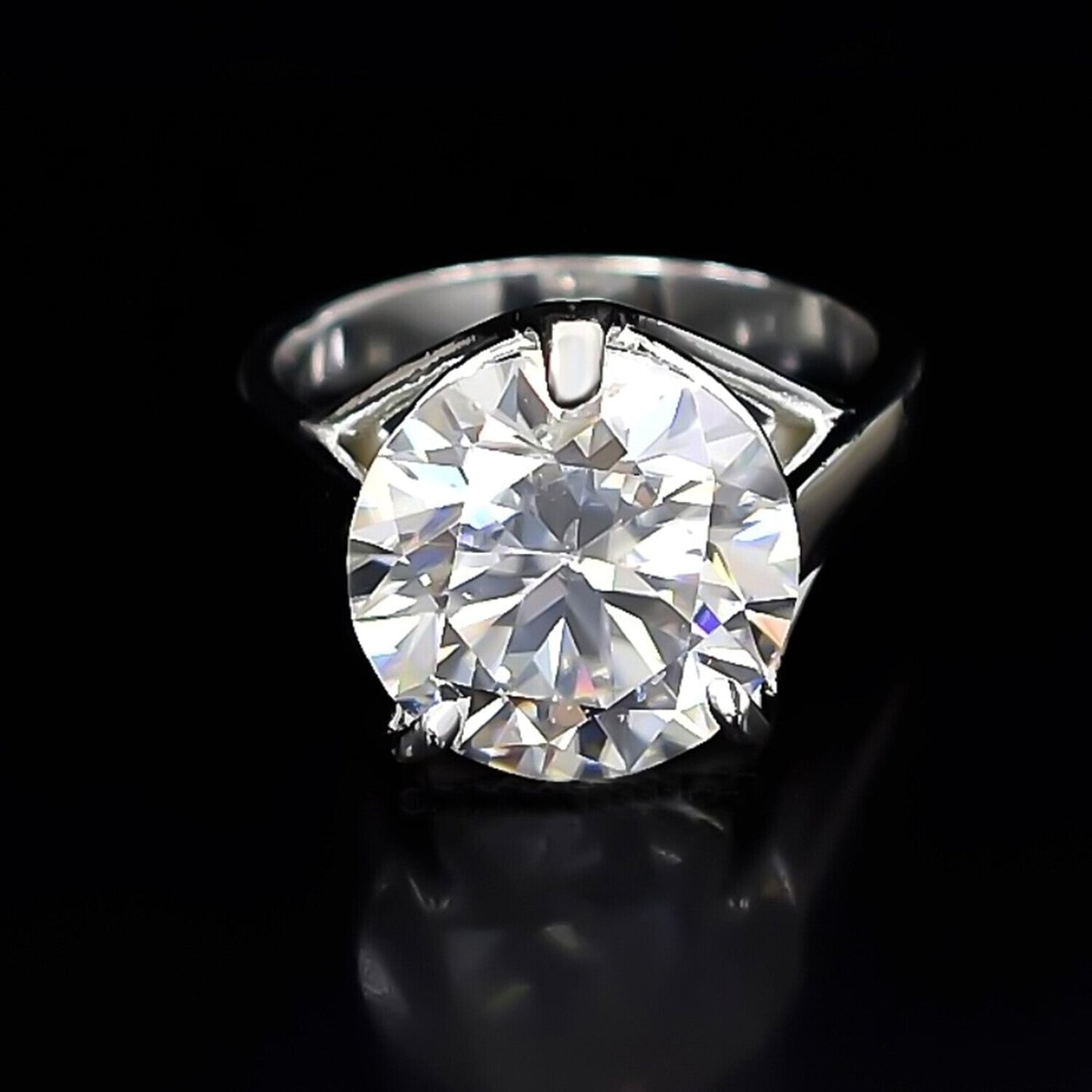 7.40 Ct Certified White Moissanite Solitaire Ring – Fall Wedding Gift for Her 18K G 18K Gold Plated