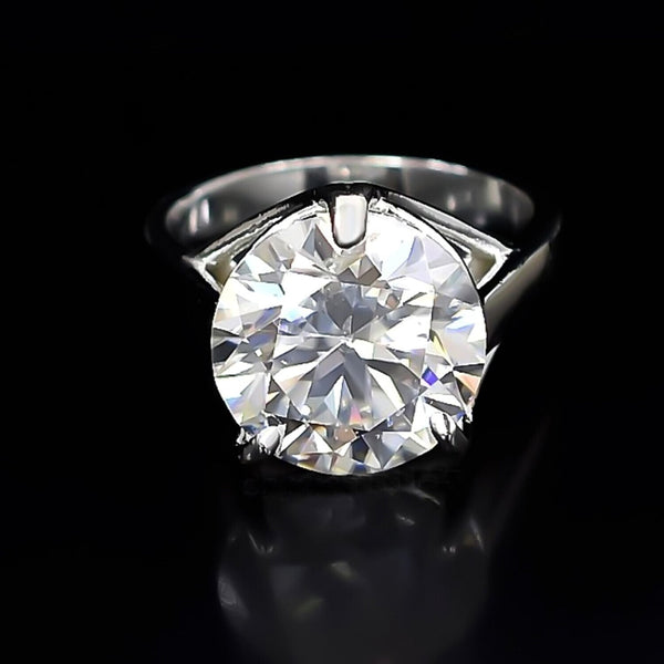 7.40 Ct Certified White Moissanite Solitaire Ring – Fall Wedding Gift for Her 18K G 18K Gold Plated