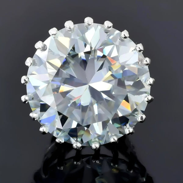 27 Ct Certified White Moissanite Solitaire Pendant Gold Vermeil New Year Gift - GEMHUB