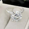 5.05 Ct Certified Round White Moissanite Solitaire Ring in – Gift 18K Gold Plated V 18K Gold Plated