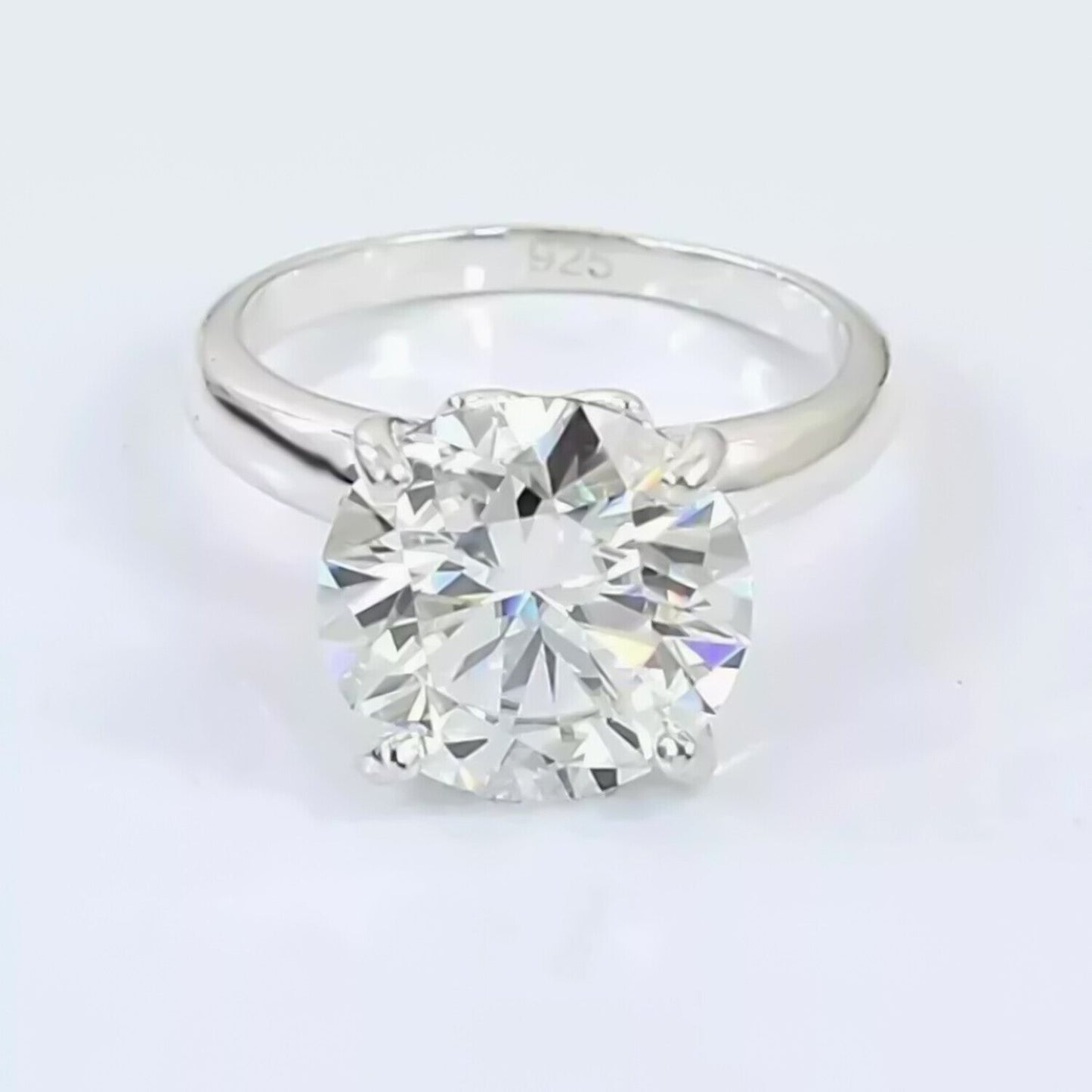 5.05 Ct Certified Round White Moissanite Solitaire Ring in – Gift 18K Gold Plated V 18K Gold Plated
