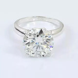 5.05 Ct Certified Round White Moissanite Solitaire Ring in – Gift 18K Gold Plated V 18K Gold Plated