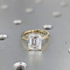4.24 Ct Certified Emerald Cut White Moissanite Ring – Gift for Her 18K Gold Plated 18K Gold Plated