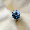 5.45 Ct Blue Round Moissanite Solitaire Ring in – New Year Surprise 18K Gold Plated