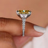 8.20 Ct Champagne Moissanite Solitaire Ring in – Gift for Husband 18K Gold Plated V 18K Gold Plated