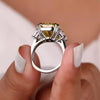 8.20 Ct Champagne Moissanite Solitaire Ring in – Gift for Husband 18K Gold Plated V 18K Gold Plated