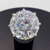 20.50 Ct Certified White Moissanite Solitaire Ring – New Year Gift 18K Gold Plated 18K Gold Plated