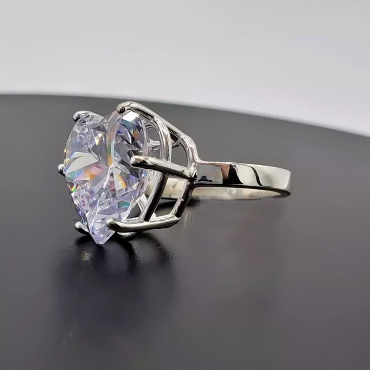 7.25 Ct Heart Cut White Moissanite Solitaire Ring in – Romantic Gift 18K Gold Plate 18K Gold Plated