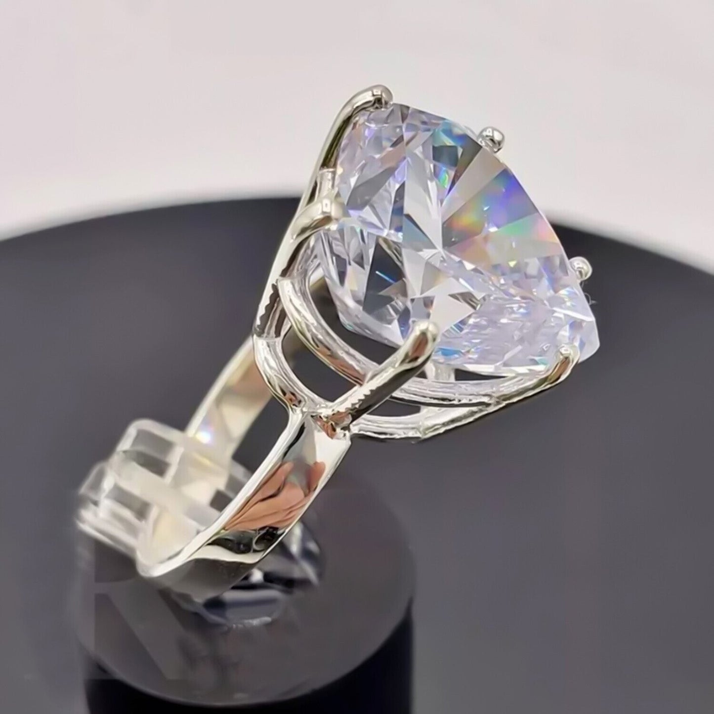 7.25 Ct Heart Cut White Moissanite Solitaire Ring in – Romantic Gift 18K Gold Plate 18K Gold Plated