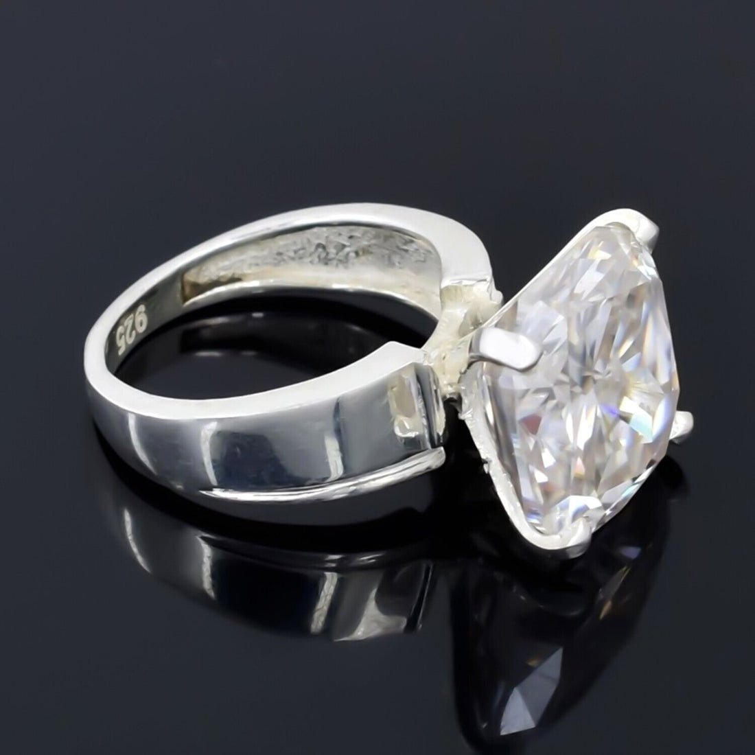 4.35 Ct Certified White Moissanite Ring in – Anniversary Gift for Wife 18K Gold Pla 18K Gold Plated