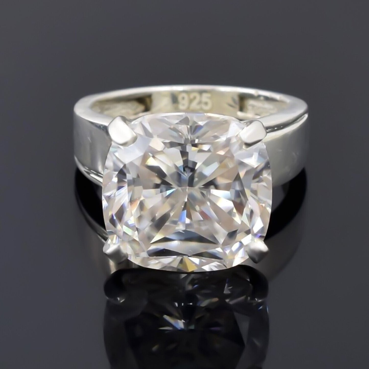 4.35 Ct Certified White Moissanite Ring in – Anniversary Gift for Wife 18K Gold Pla 18K Gold Plated