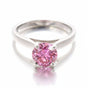 1.00 ct DEW Certified Pink Moissanite Ring – Birthday Gift for Her in 18K Gold Plated V 18K Gold Plated