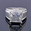 4.50 Ct Princess Cut Certified White Moissanite Ring – Wedding Gift in 18K Gold Pla 18K Gold Plated