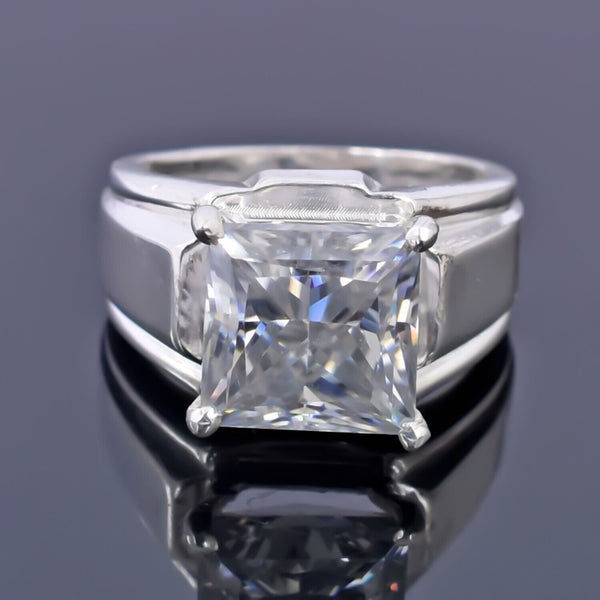 4.50 Ct Princess Cut Certified White Moissanite Ring – Wedding Gift in 18K Gold Pla 18K Gold Plated