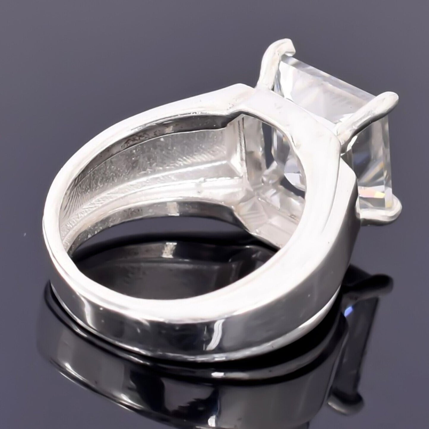 4.50 Ct Princess Cut Certified White Moissanite Ring – Wedding Gift in 18K Gold Pla 18K Gold Plated