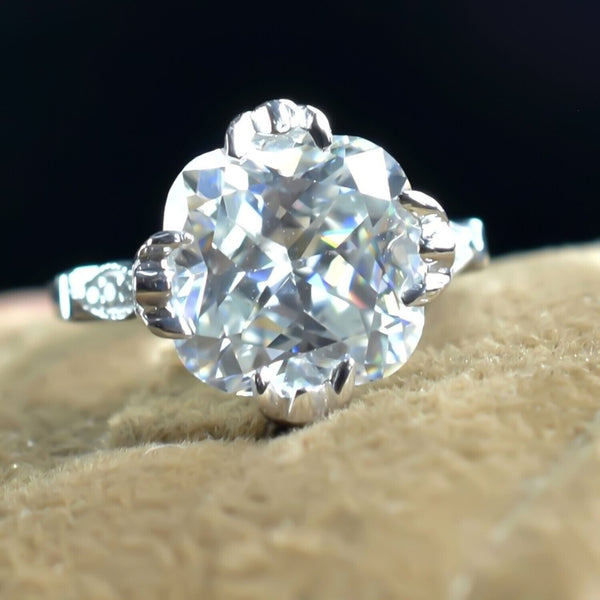 3.00 Ct Certified White Moissanite Solitaire Ring – Elegant Jewellery in 18K Gold Pla 18K Gold Plated