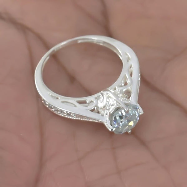 1.45 Ct Certified White Moissanite Ring – Birthday Gift for Her in 18K Gold Plated 18K Gold Plated