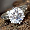 3.65 Ct Certified White Moissanite Ring in – Christmas Gift Jewellery 18K Gold Plated