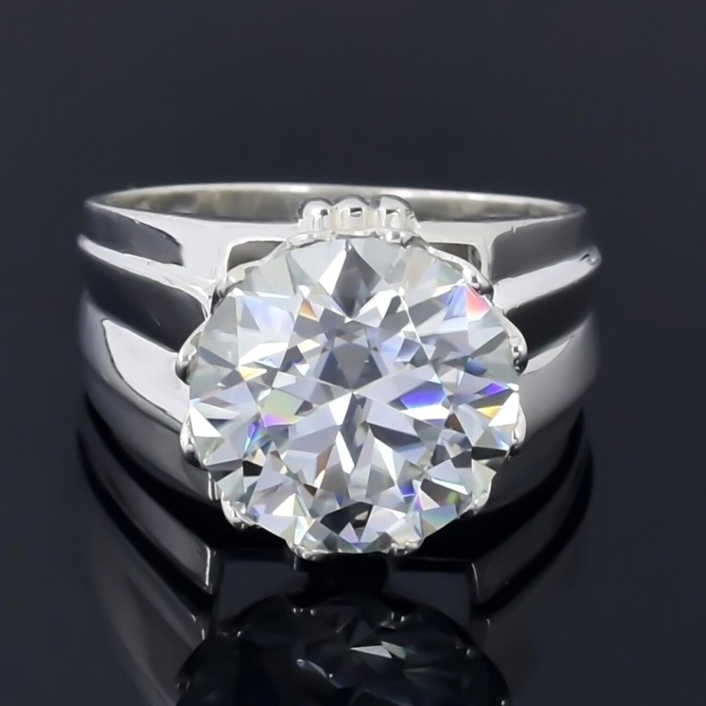 6.65 Ct Certified White Moissanite Ring – Anniversary Jewellery in 18K Gold Plated Ve 18K Gold Plated