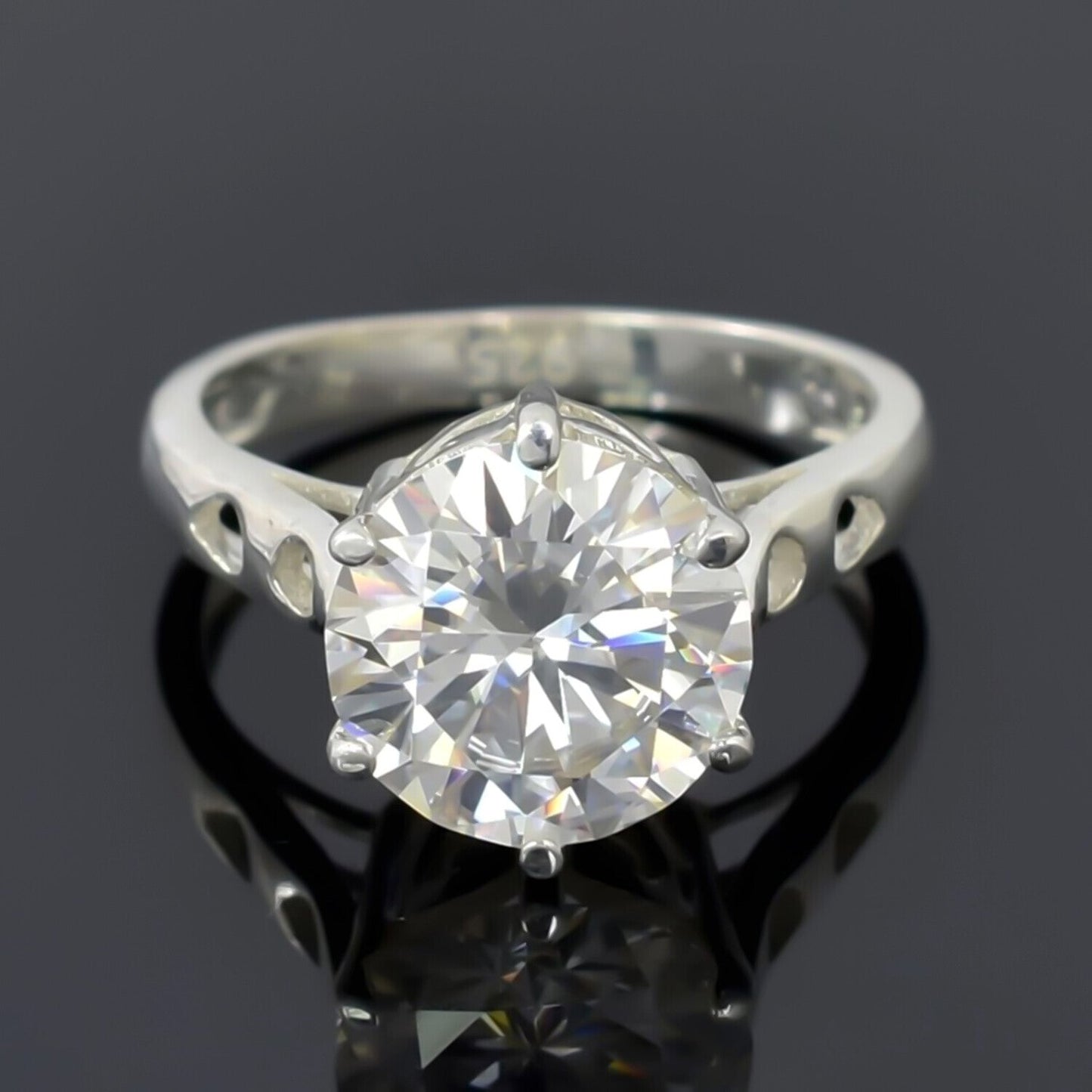 3.65 Ct Certified White Moissanite Ring in – Christmas Gift Jewellery 18K Gold Plated