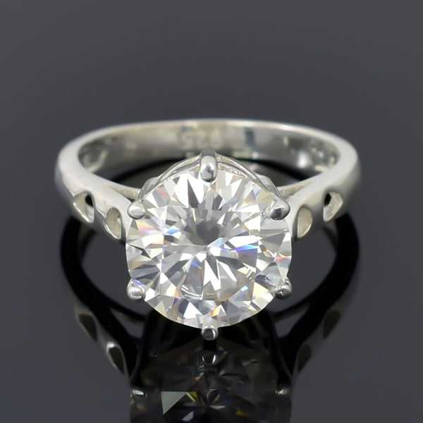 3.65 Ct Certified White Moissanite Ring in – Christmas Gift Jewellery 18K Gold Plated