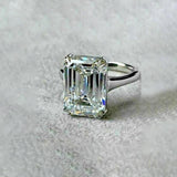 4.95 Ct Certified White Moissanite Solitaire Ring – Gift for Wife in 18K Gold Plated