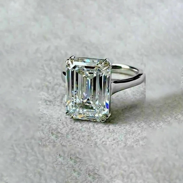 4.95 Ct Certified White Moissanite Solitaire Ring – Gift for Wife in 18K Gold Plate 18K Gold Plated