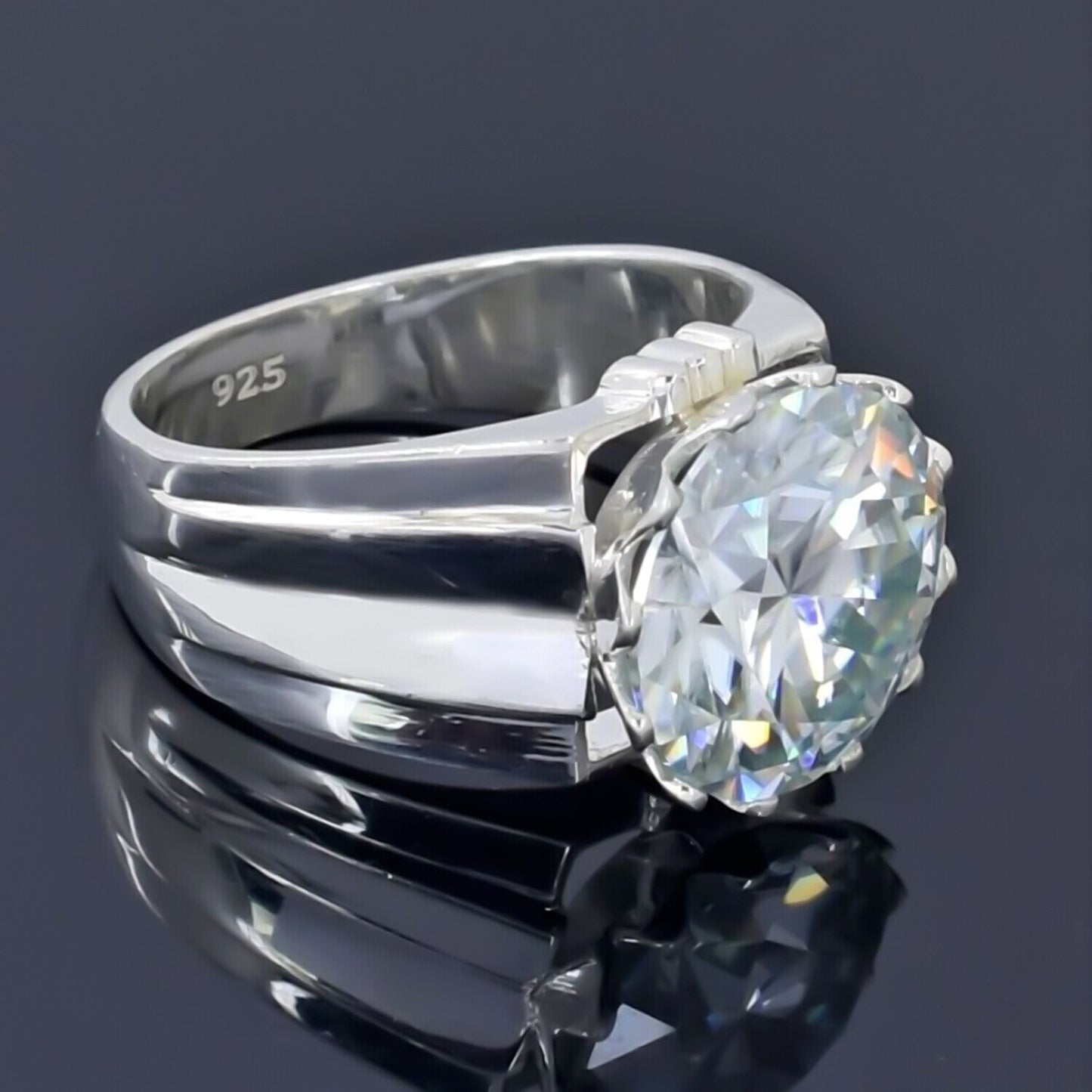 6.65 Ct Certified White Moissanite Ring – Anniversary Jewellery in 18K Gold Plated Ve 18K Gold Plated