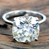5.45 Ct Certified White Moissanite Solitaire Ring – Gift Jewellery in 18K Gold Plated