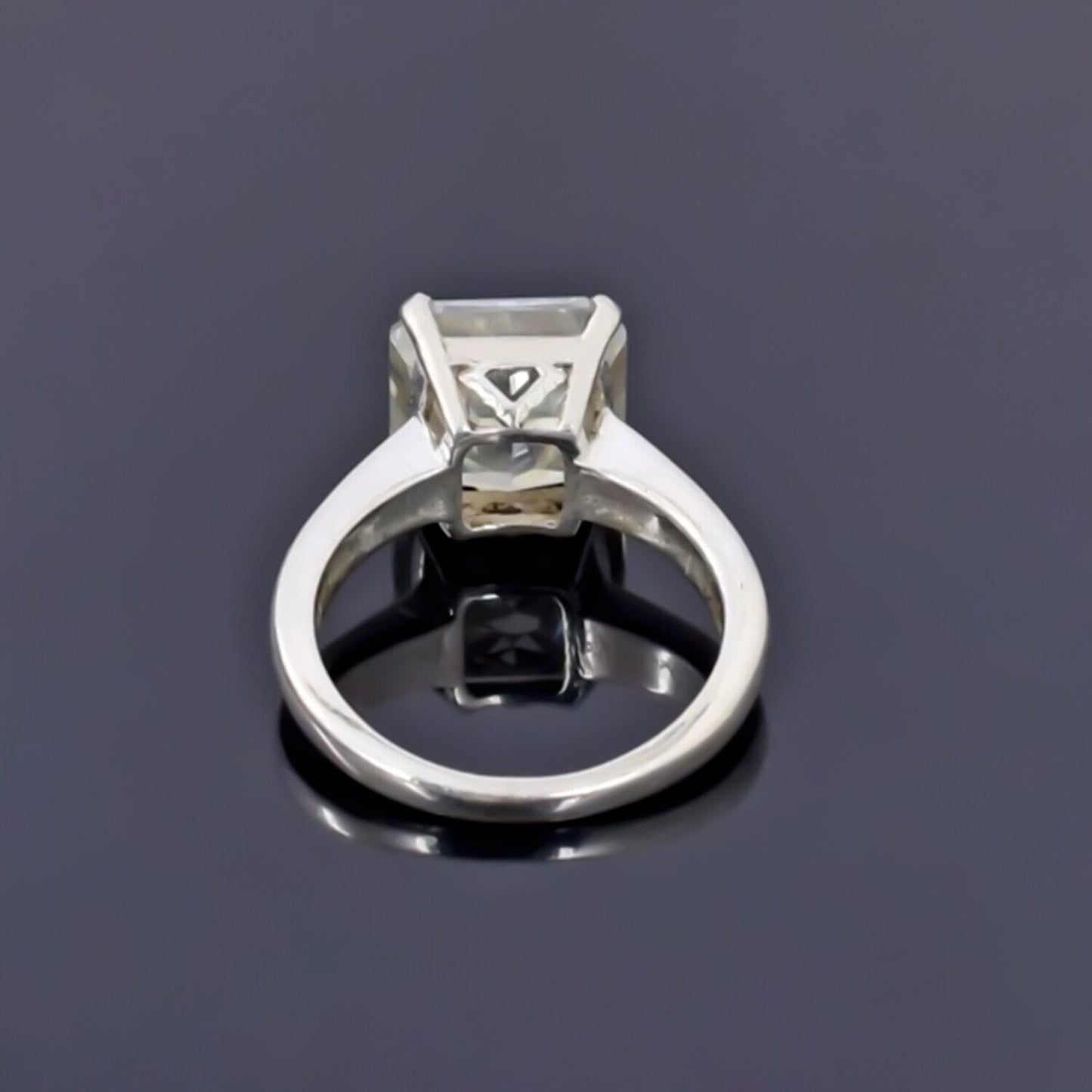 6.15 Ct Certified White Moissanite Solitaire Ring – Fall Gift for Her in Silver 18K 18K Gold Plated