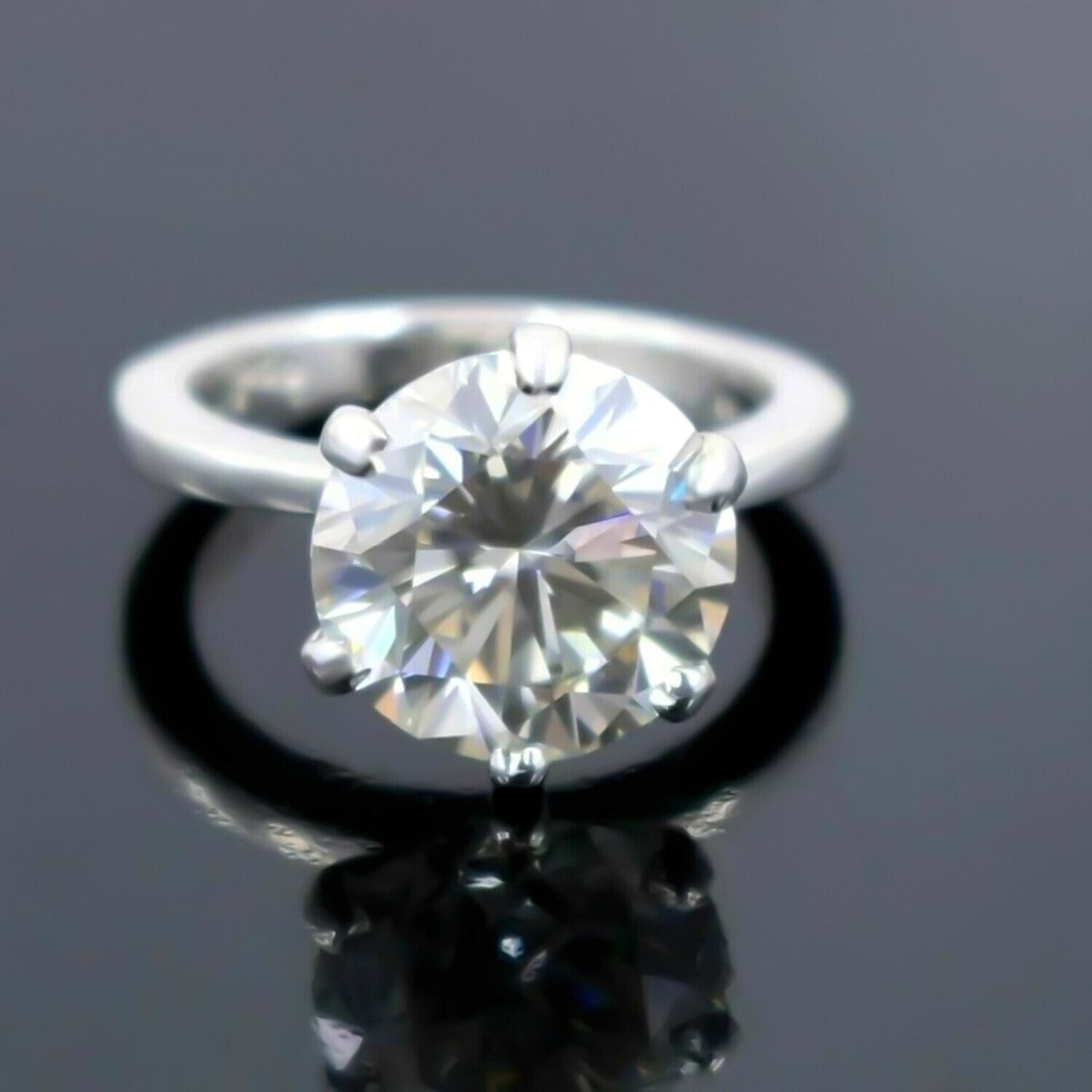 4.55 Ct Certified White Moissanite Ring – Birthday Gift for Women in 18K Gold Plate 18K Gold Plated