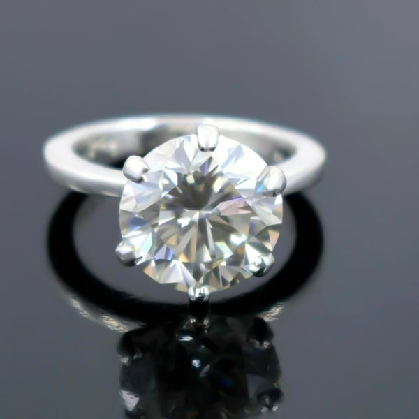 4.55 Ct Certified White Moissanite Ring – Birthday Gift for Women in 18K Gold Plate 18K Gold Plated
