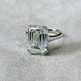 4.95 Ct Certified White Moissanite Solitaire Ring – Gift for Wife in 18K Gold Plated